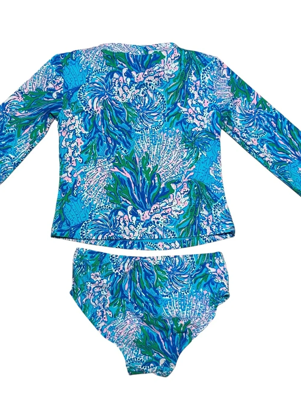 Lilly Pulitzer Bobby Rashguard Set Marie Print 2 Piece Bathing Swimsuit Sz 2